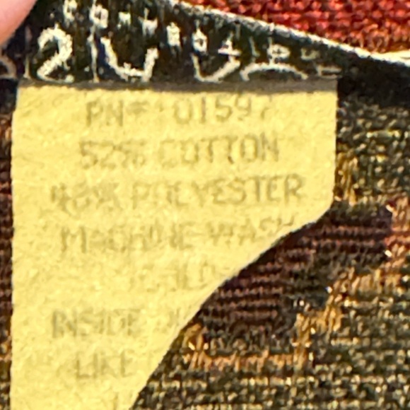 Vintage Tapestry Jacket Krista Koeppe M Cotton Red Gold Button Front Grannycore - Picture 7 of 7